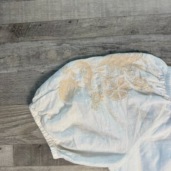 Knox Rose White Knit Dress Floral, Embroidered, Puff Sleeves P28 - Picture 3 of 6